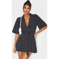 Black Polka Dot Tea Dress | PrettyLittleThing CAN