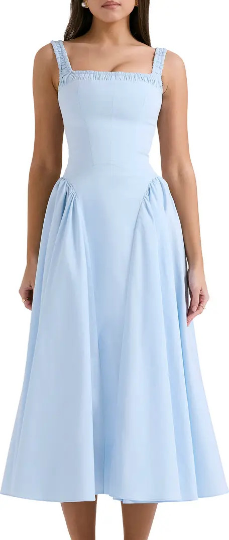 Dorothy B Pima Cotton Blend Cocktail Midi Dress | Nordstrom