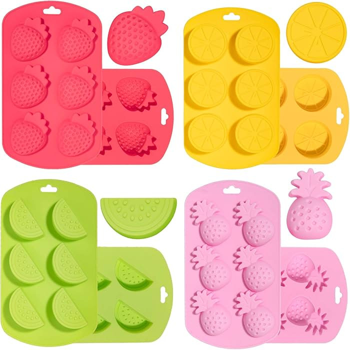 Whaline 4 Pack Fruit Shaped Silicone Mold Pineapple Lemon Watermelon Strawberry Chocolate Candy B... | Amazon (US)