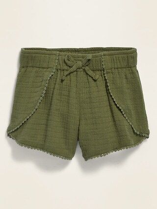 Textured Dobby Tulip-Hem Shorts for Toddler Girls | Old Navy (US)