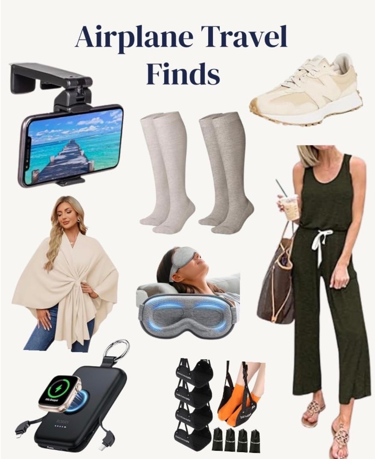 Airplane travel finds for more comfortable flights and easier travel days, compression socks, portable chargers, phone holders for hands-free viewing, lightweight travel wraps, sleep masks, compact footrests, comfortable airport outfits, and supportive travel sneakers. Practical travel essentials for carry-ons, long flights, road trips, and vacation travel that help keep everything organized, comfortable, and easy to access while traveling.

#LTKmomlife #LTKTravel #LTKOver40