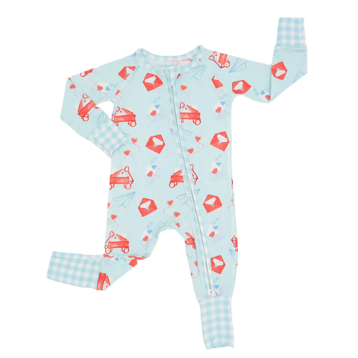 Wagon Full of Love Letters One Piece Bamboo Pajama | Sweet Tupelo Clothing