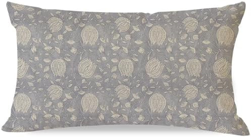 HERHOME Vintage Floral Block Print Lumbar Decorative Throw Pillow Covers 12x20 Inch Blue Outdoor ... | Amazon (CA)