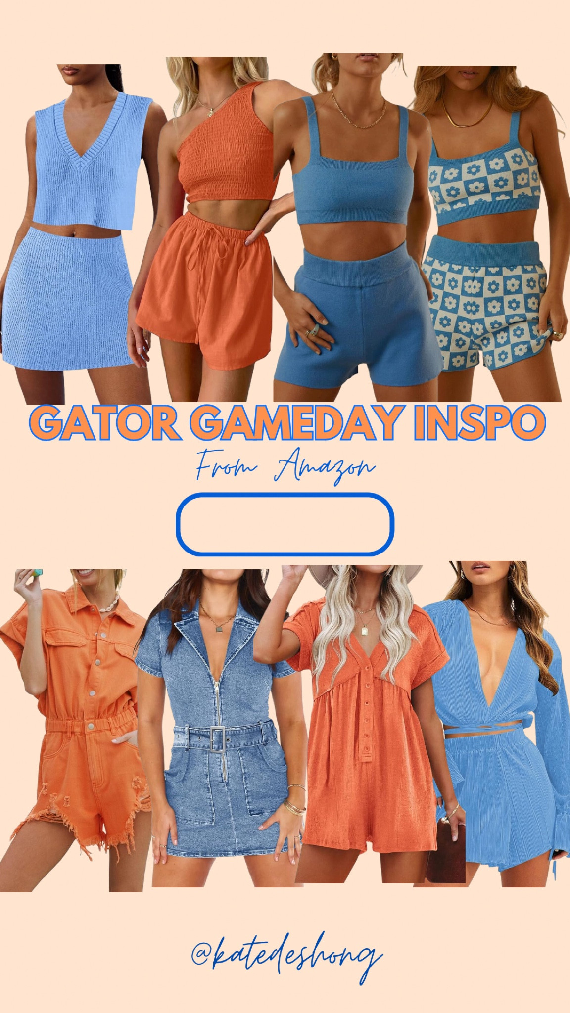 Amazon gameday. Orange and blue. Matching set. Florida gators. University of florida. College football. Gainesville. Romper  

#LTKfindsunder100 #LTKstyletip #LTKSeasonal