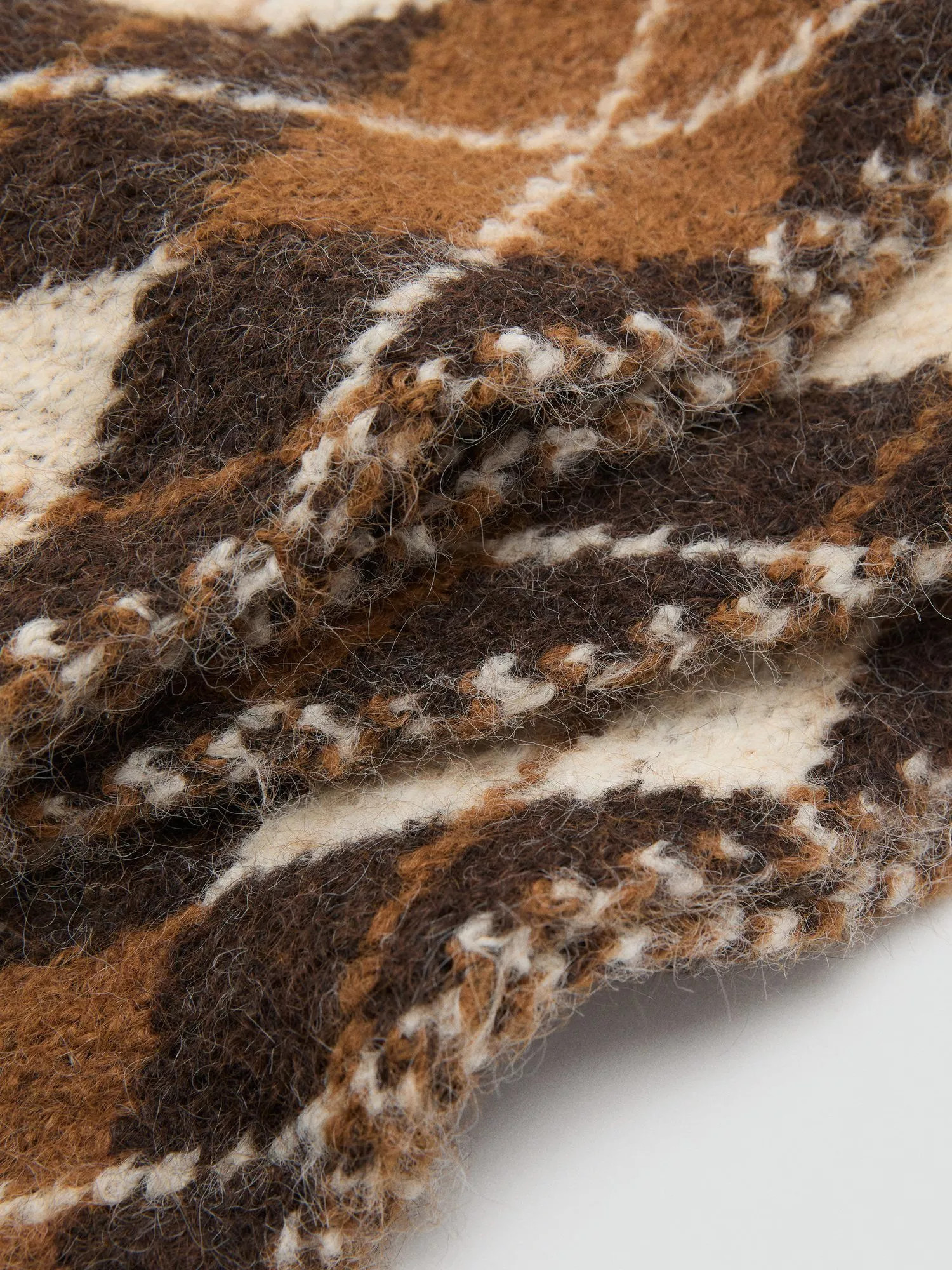 Mango Rombos Argyle Scarf, Brown | John Lewis (UK)