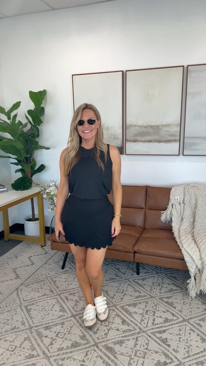 The easiest throw on and go outfit for spring, this black athletic dress is so comfortable and still looks put together. The fit is super flattering and the scallop detail adds the cutest touch. Styled with comfy sneakers for an everyday look I will be wearing on repeat.

Wearing size small top, medium skits, and 7.5 shoes

casual black dress, spring athleisure outfit, amazon favorites, athletic dress outfit, sporty casual style, easy everyday outfit, spring outfit ideas women, comfortable chic outfit, amazon style finds, athleisure dress look, audriedollins

#LTKootd #LTKOver40 #LTKActive