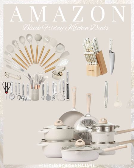 Kitchen utensils set and pots and pans set. Knives set. Amazon kitchen deals. 

#LTKCyberWeek #LTKGiftGuide #LTKhome