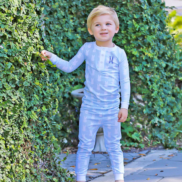 Bunny Peeps Blue Pajamas | Classic Whimsy