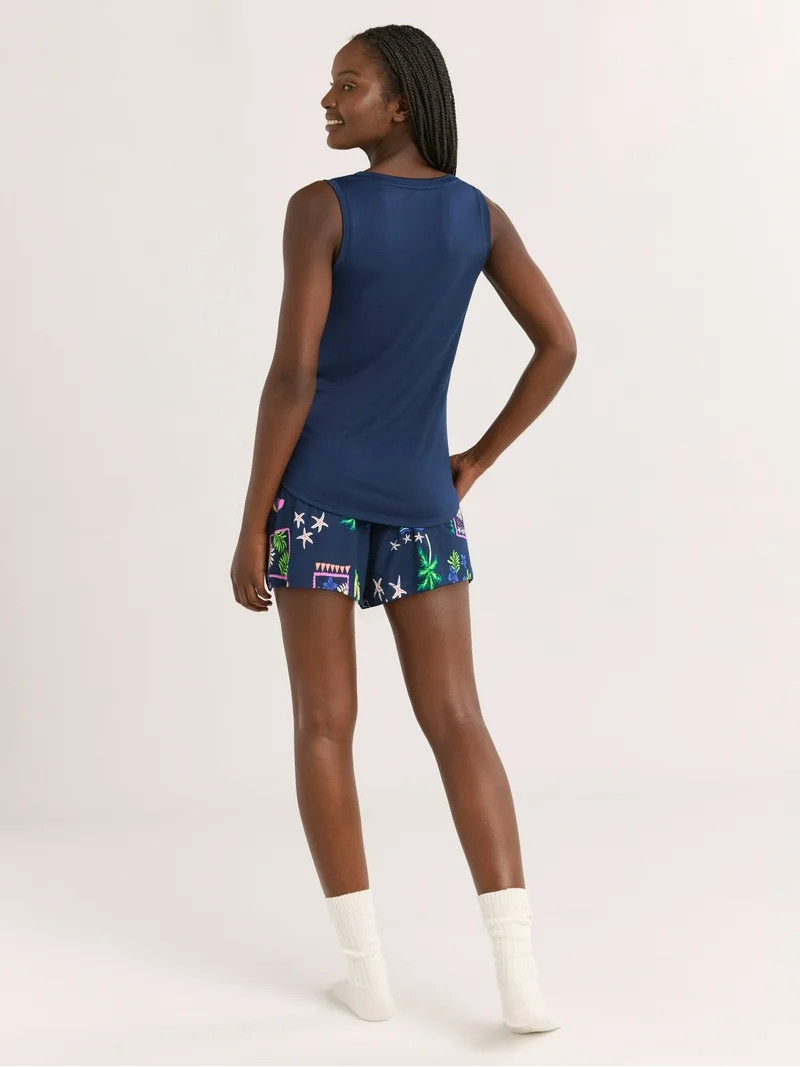 Joyspun Women's Printed Tank Top and Shorts Pajama Set, 2-Piece, Sizes XS-3X | Walmart (US)