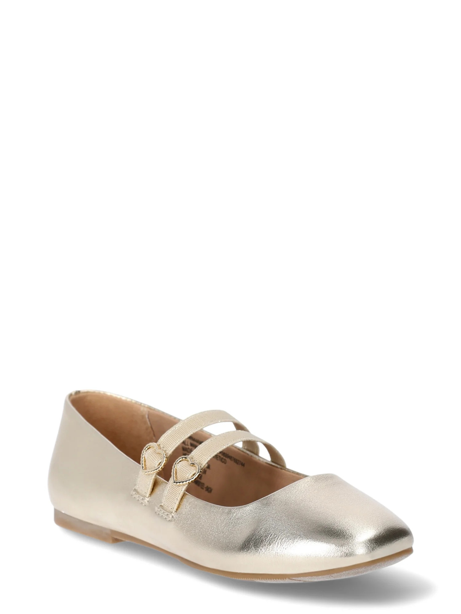 Wonder Nation Little and Big Girls Double Strap Ballet Flat Dress Shoes | Walmart (US)