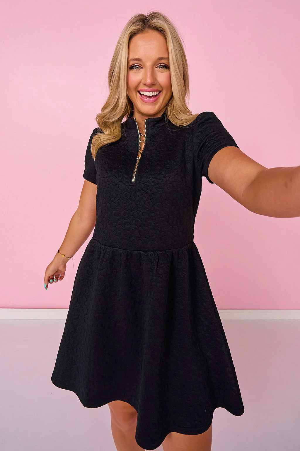 SSYS Lainey Animal Everyday Puff Sleeve Drop Waist Dress In Black *FINAL SALE* | SSYS
