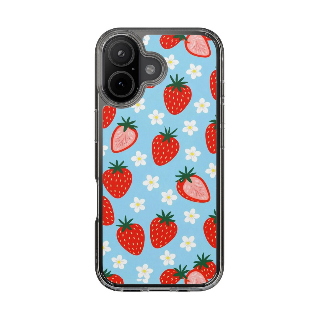Strawberry Pattern Clear Case | Phone Case - Etsy | Etsy (US)
