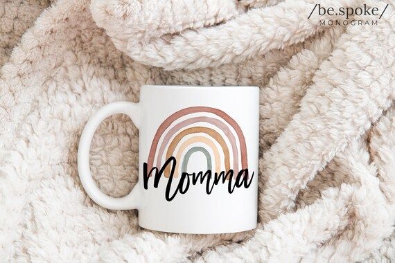 Ceramic Momma Mug With Cute Rainbow Print Placed on Both | Etsy | Etsy (US)