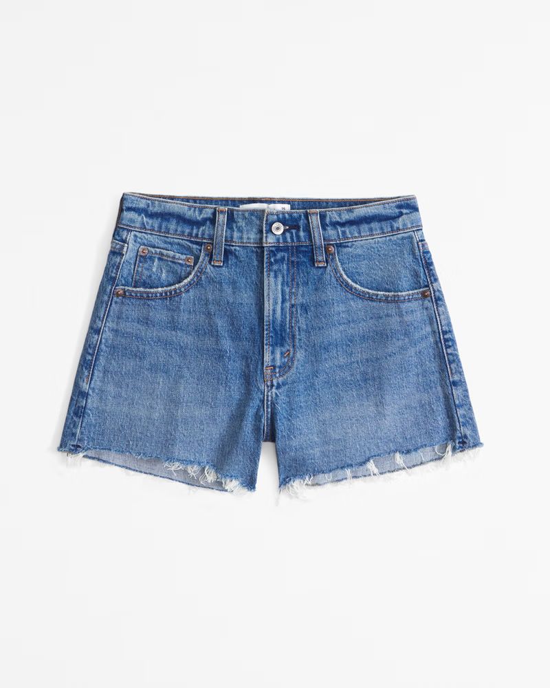 Women's High Rise 90s Cutoff Short | Women's Bottoms | Abercrombie.com | Abercrombie & Fitch (US)