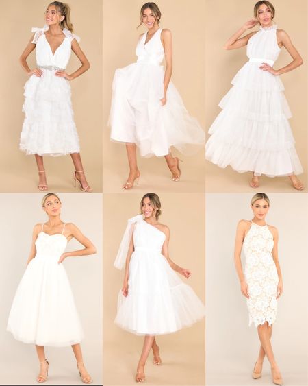Beautiful white dresses for any wedding event—ceremony, rehearsal dinner, bridal shower, engagement party, honeymoon, bachelorette. Glam and dramatic dresses. Also great for photo shoots. Most under $100.

#LTKwedding #LTKfindsunder100 #LTKSeasonal