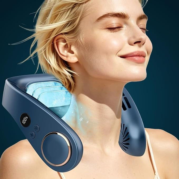 DDKJ Neck Fan with Cooling Plate,1S Quick Cool 15℃,24H Quiet 5-Speed Airflow,5500mAh Rechargeab... | Amazon (UK)