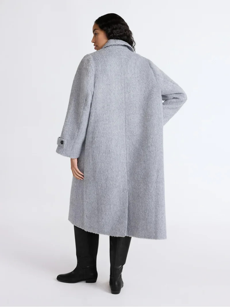 Free Assembly Women's and Women's Plus Long Wool Blend Coat, Sizes XS-4X | Walmart (US)