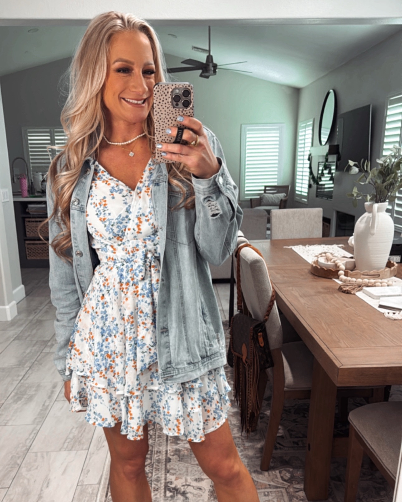 Lightweight and whimsical dress for spring Easter and summer. 

Denim jacket date night outfit girls night dress floral dress wedge sandals, espadrilles resort wear vacation outfits vacation clothes 

#LTKStyleTip #LTKFindsUnder50