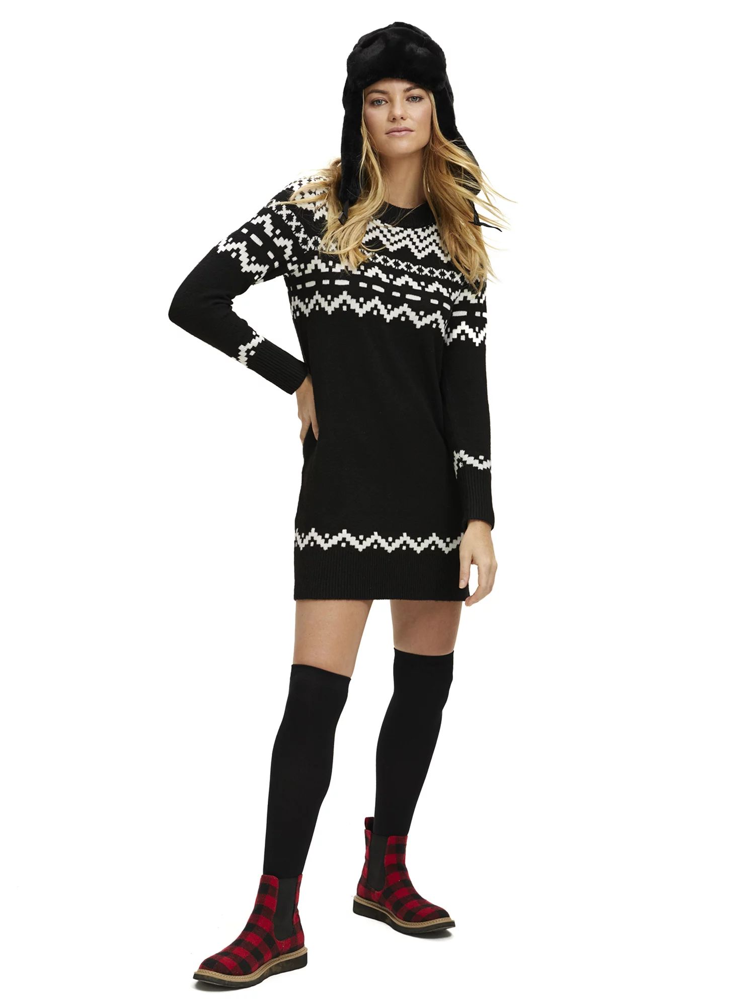 Scoop Women's Nordic Sweater Dress | Walmart (US)