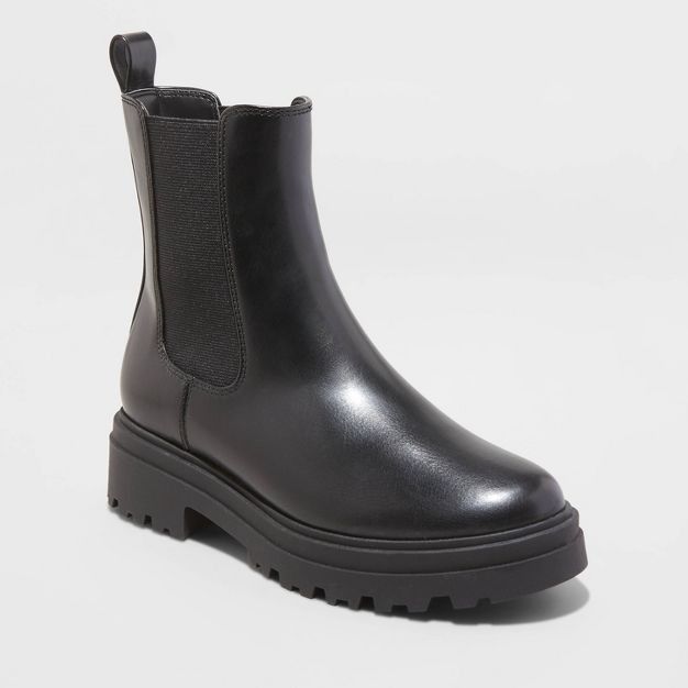 Women&#39;s Belle Chelsea Boots - A New Day&#8482; Black 8 | Target