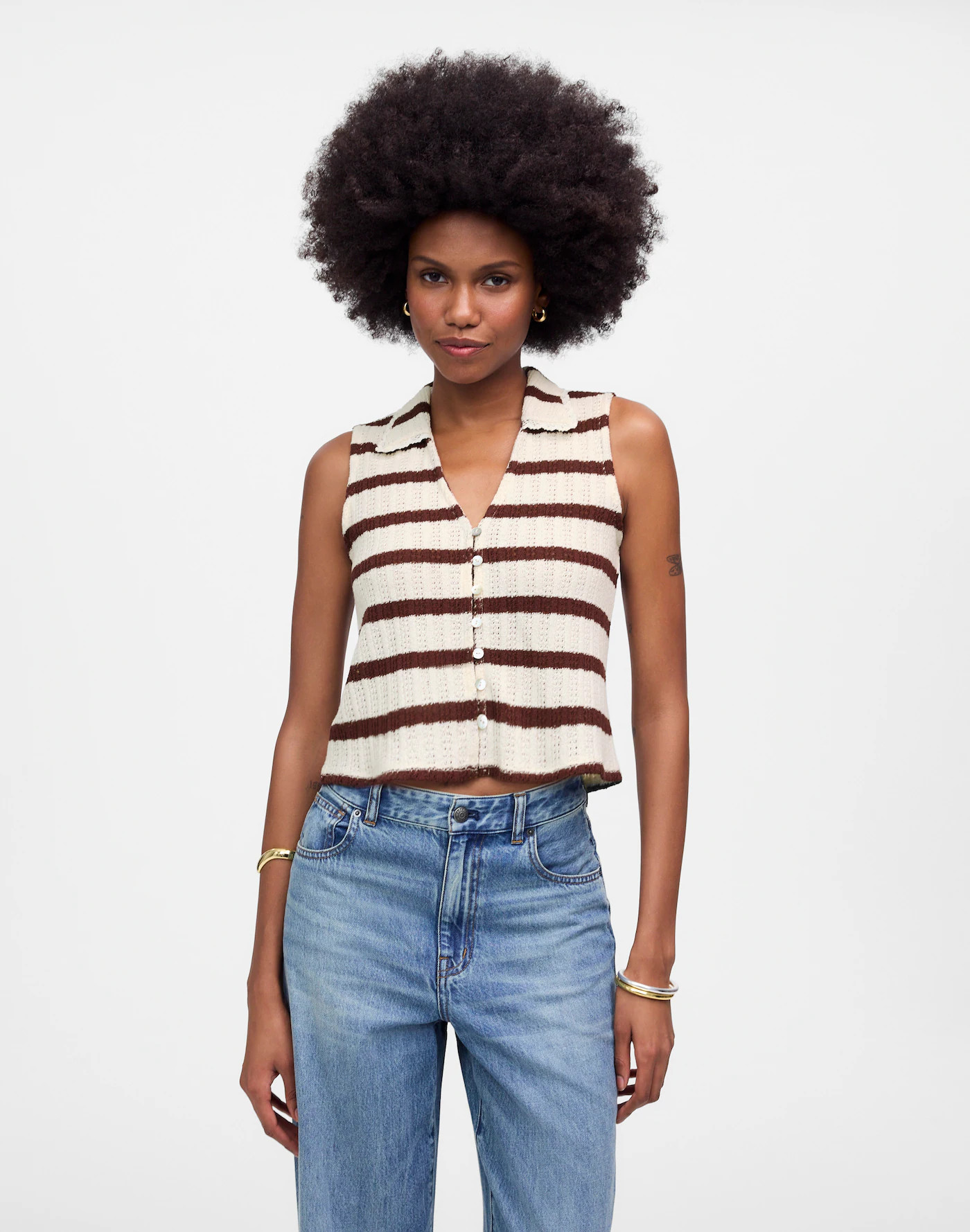 Crochet-Knit V-Neck Sweater Vest | Madewell