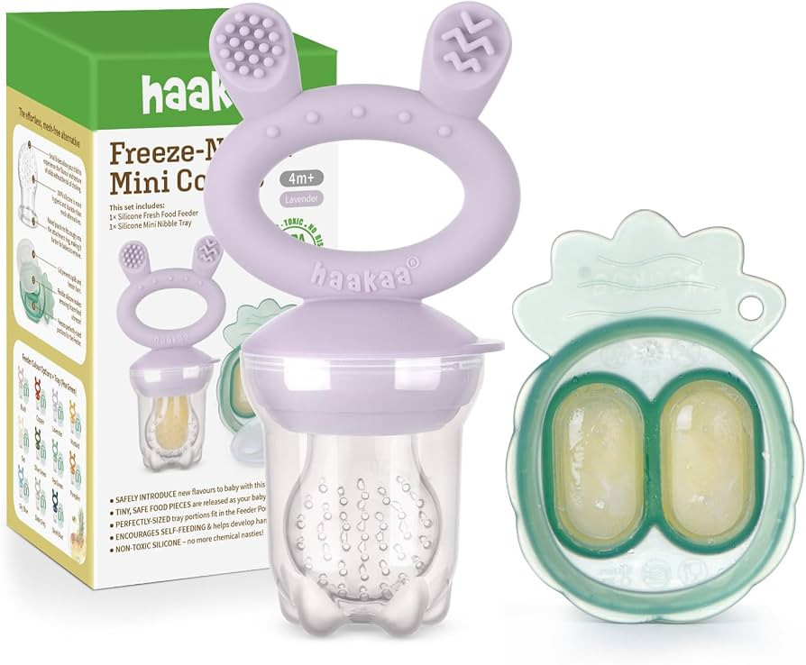 Haakaa Baby Fresh Fruit Food Feeder|Breastmilk Popsicle Mold for Baby Cooling Relief|Silicone Fee... | Amazon (US)