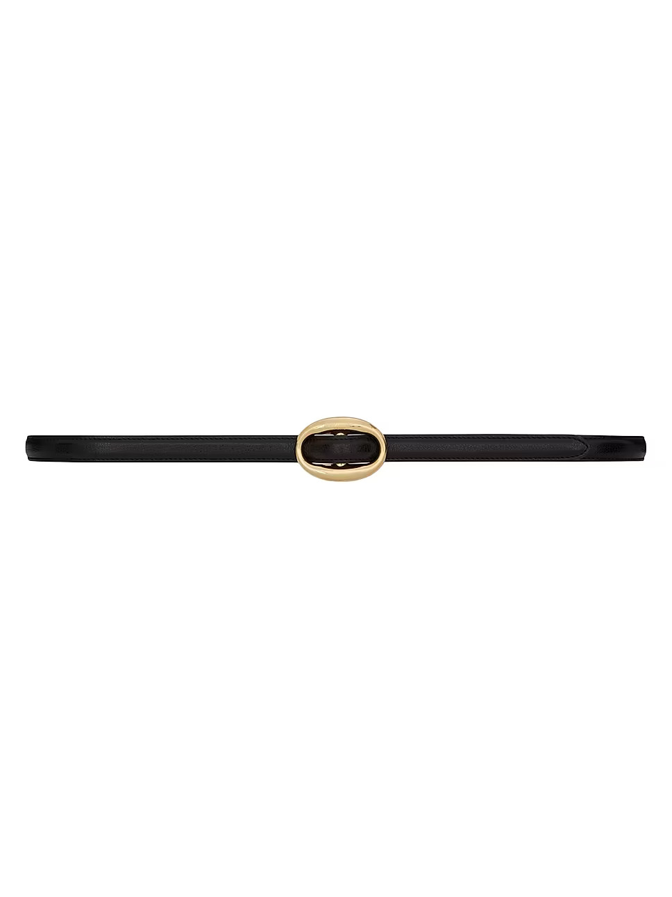 Oval Buckle Thin Belt In Smooth Leather | Saks Fifth Avenue