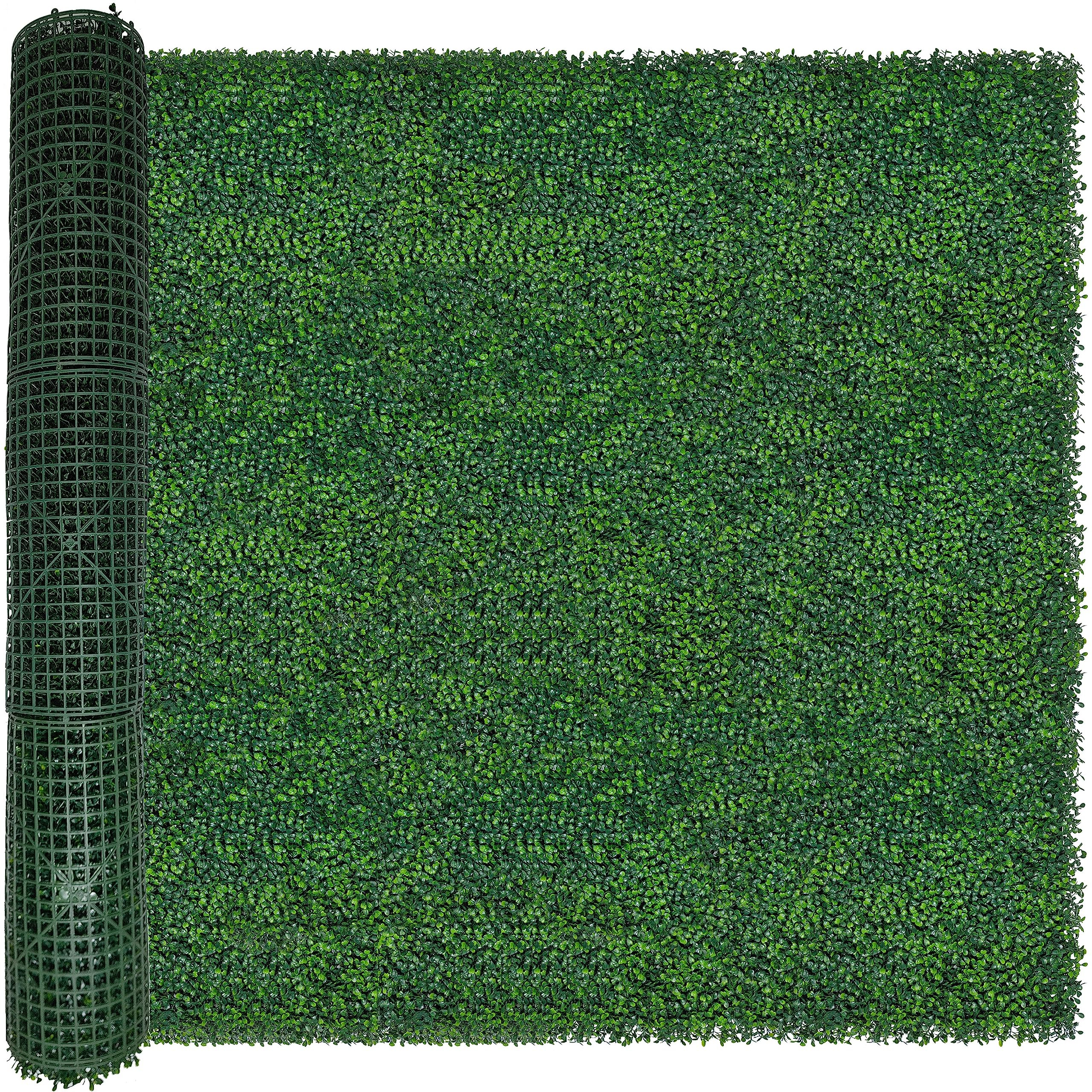 Artificial Boxwood Roll: 5FT X 10FT (50 sqft) UV-Anti Faux Ivy Boxwood Hedge Leaf Grass Wall for ... | Amazon (US)