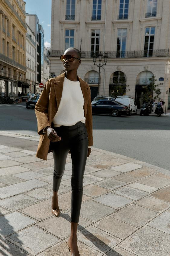 FAUX LEATHER HIGH-WAISTED LEGGINGS | Zara US