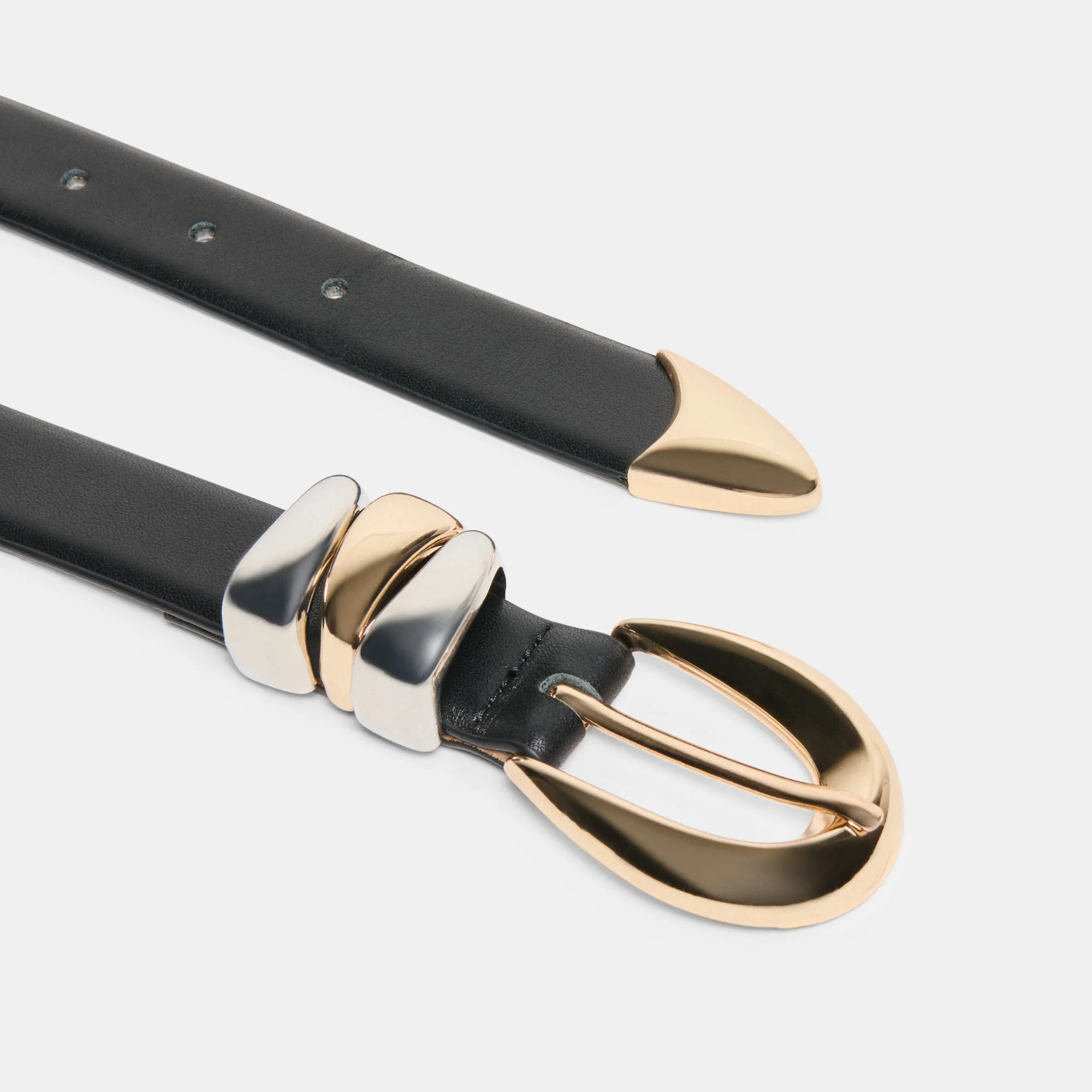 Mixed Metal Black Buckle Belt | Dolce Vita | DolceVita.com