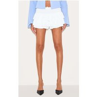 White Bow Detail Tailored Frilly Bloomers | PrettyLittleThing US