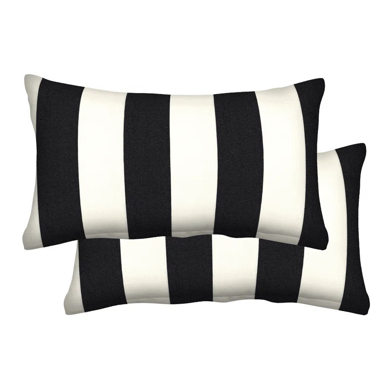 Abryl Striped Olefin Indoor/Outdoor Reversible Throw Pillow | Wayfair North America