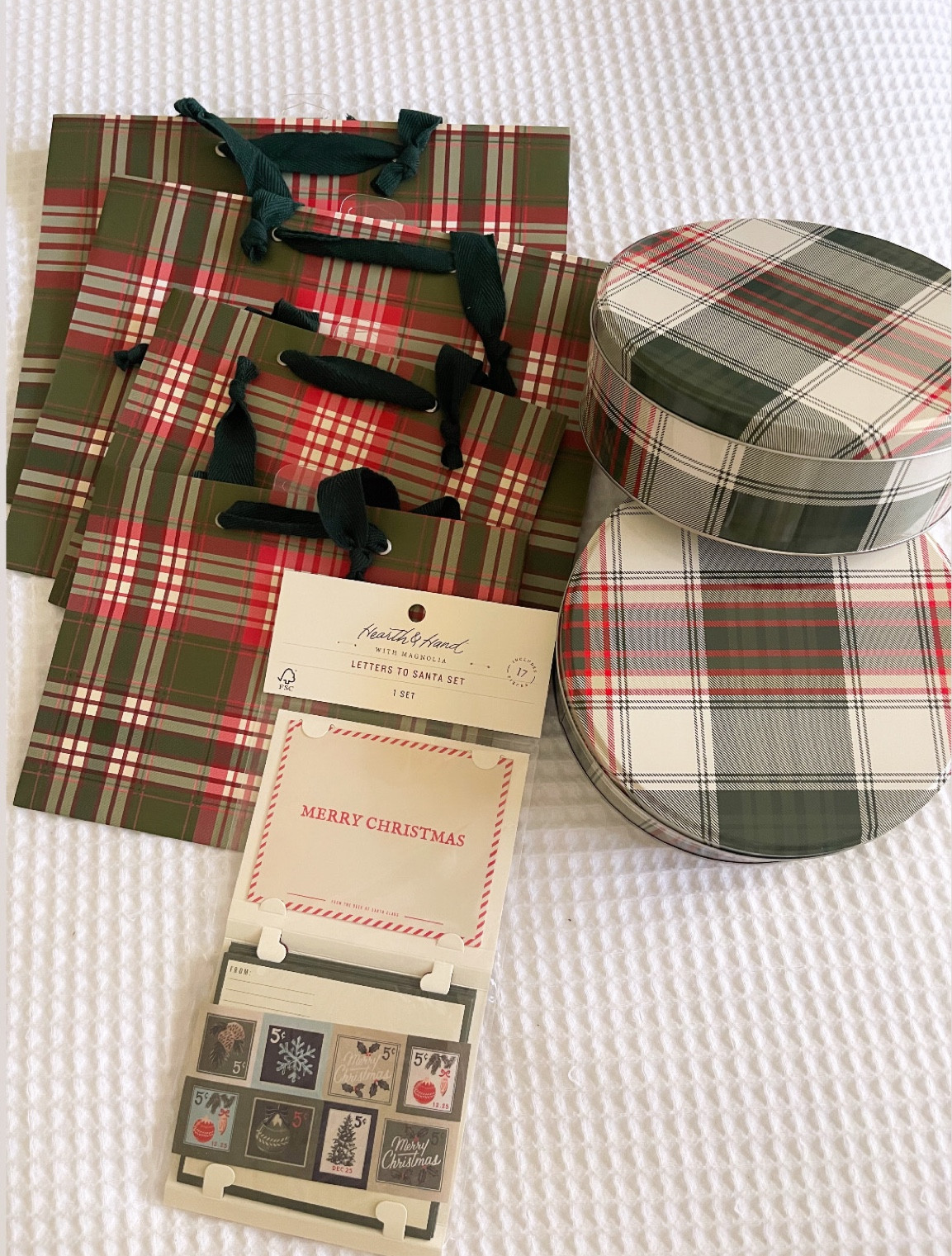 Love this plaid Christmas print
The tins will be beautiful delivered with a big red bow! 

#LTKSeasonal #LTKHoliday #LTKFindsUnder100