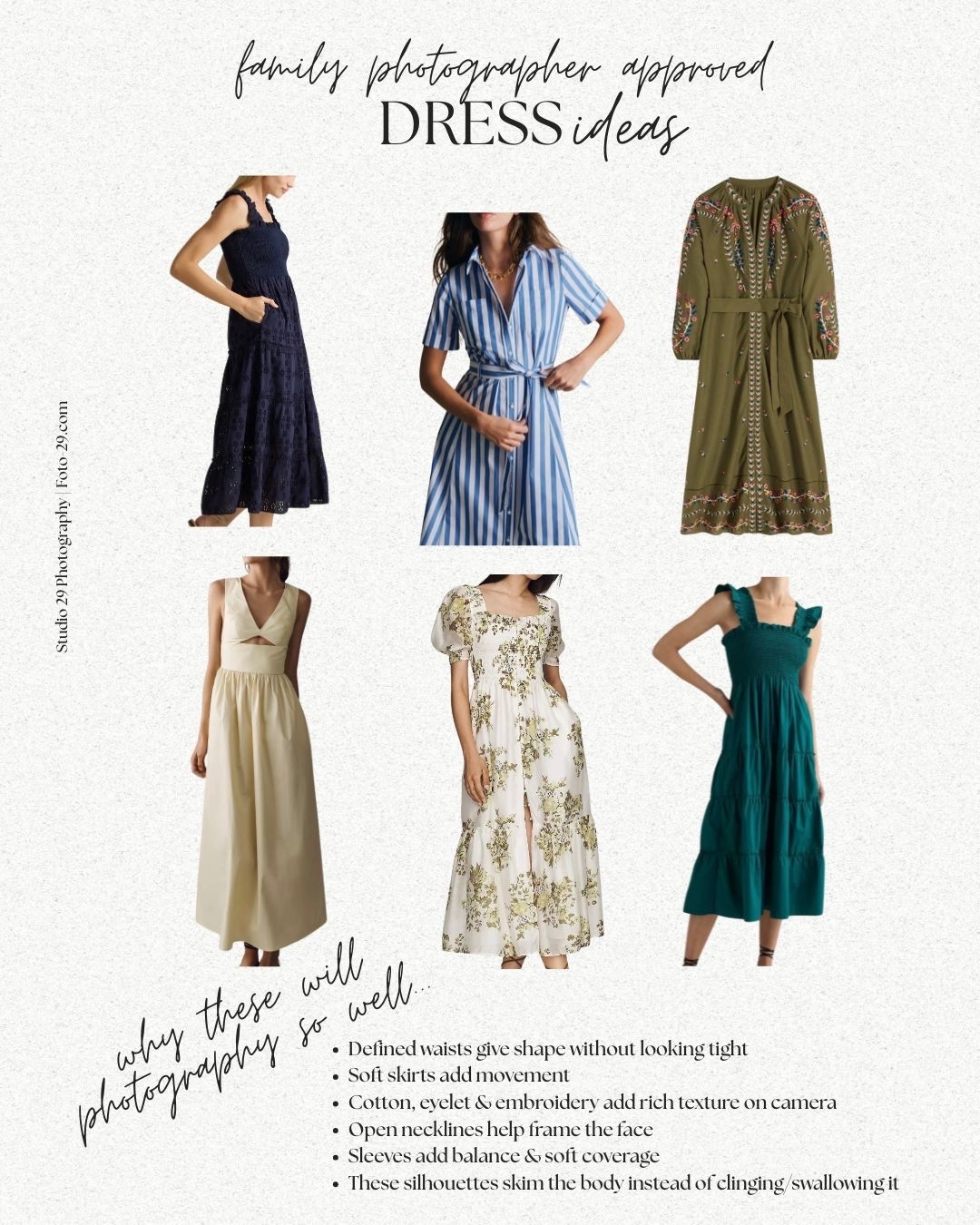6 dress ideas for all body shapes that will photograph beautifully for family photos #familyphotooutfits #familyphotos

#LTKmomlife