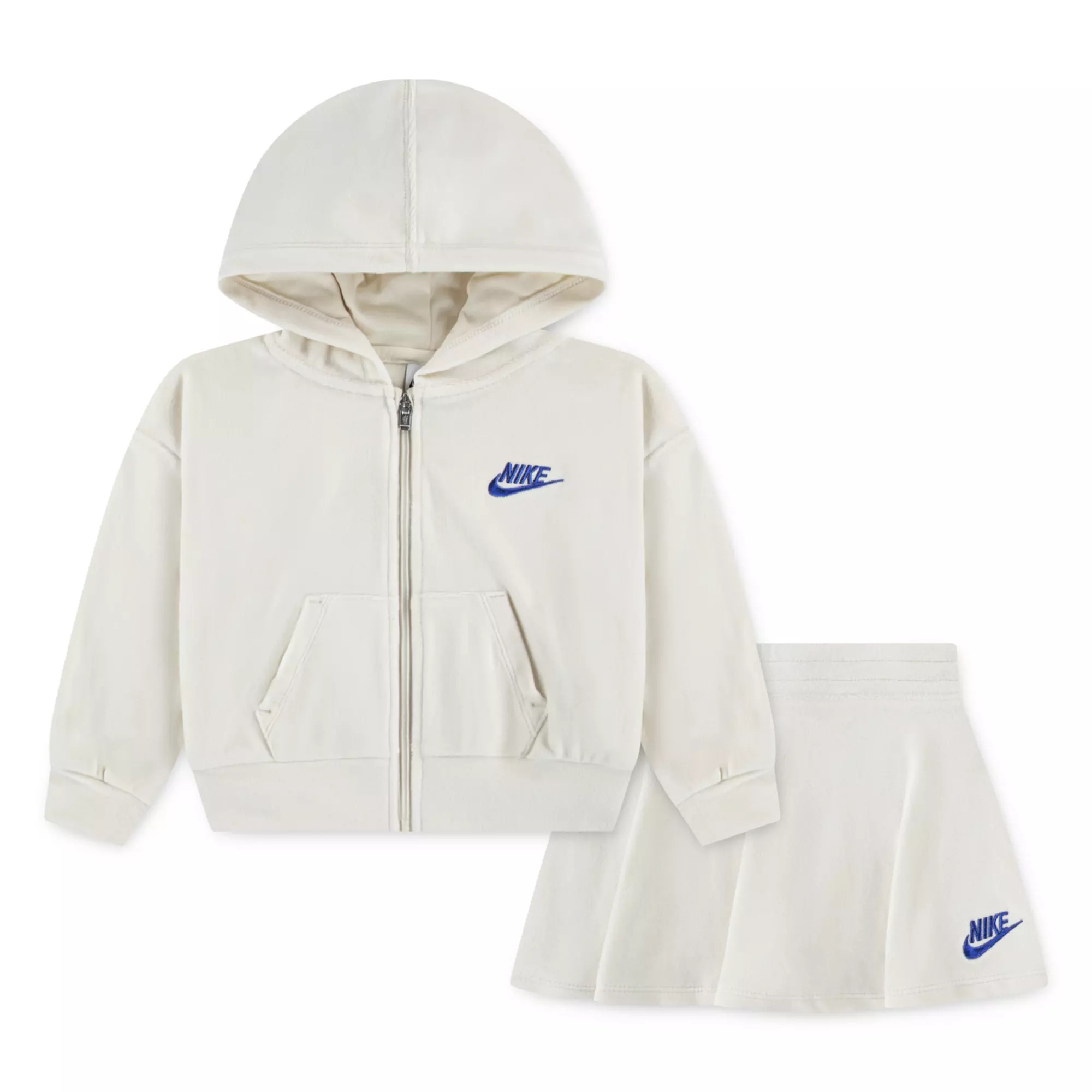 Baby & Toddler Girls Nike Velour Full-Zip Hoodie & Skirt 2-Piece Set | Kohl's