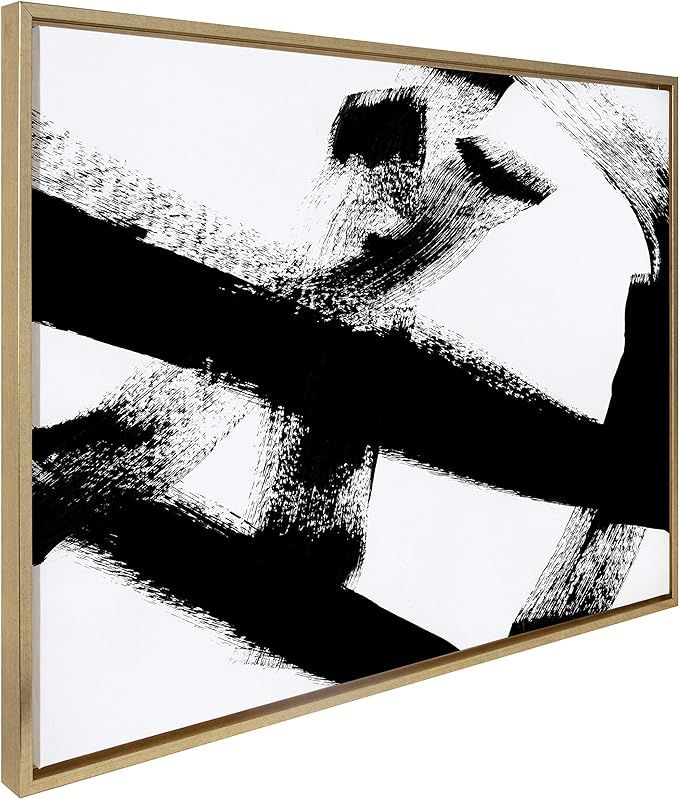 Kate and Laurel Sylvie Gesture I Black and White Framed Canvas Wall Art by Amy Lighthall, 28x38 G... | Amazon (US)