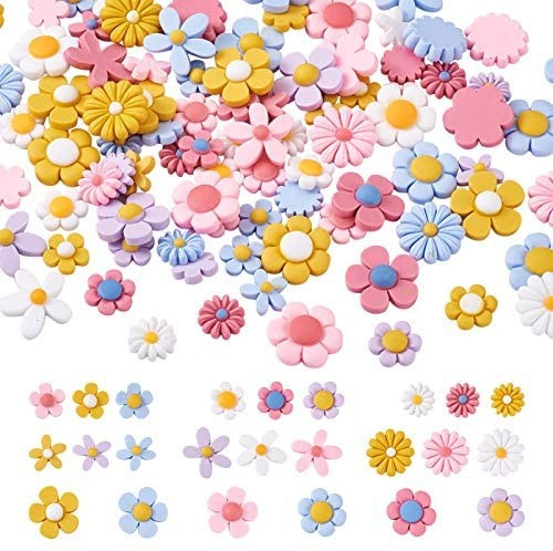 Craftdady 240pcs Resin Flower Flatback Cabochon Charms Undrilled Opaque Sunflower Floral Bead Cha... | Amazon (US)