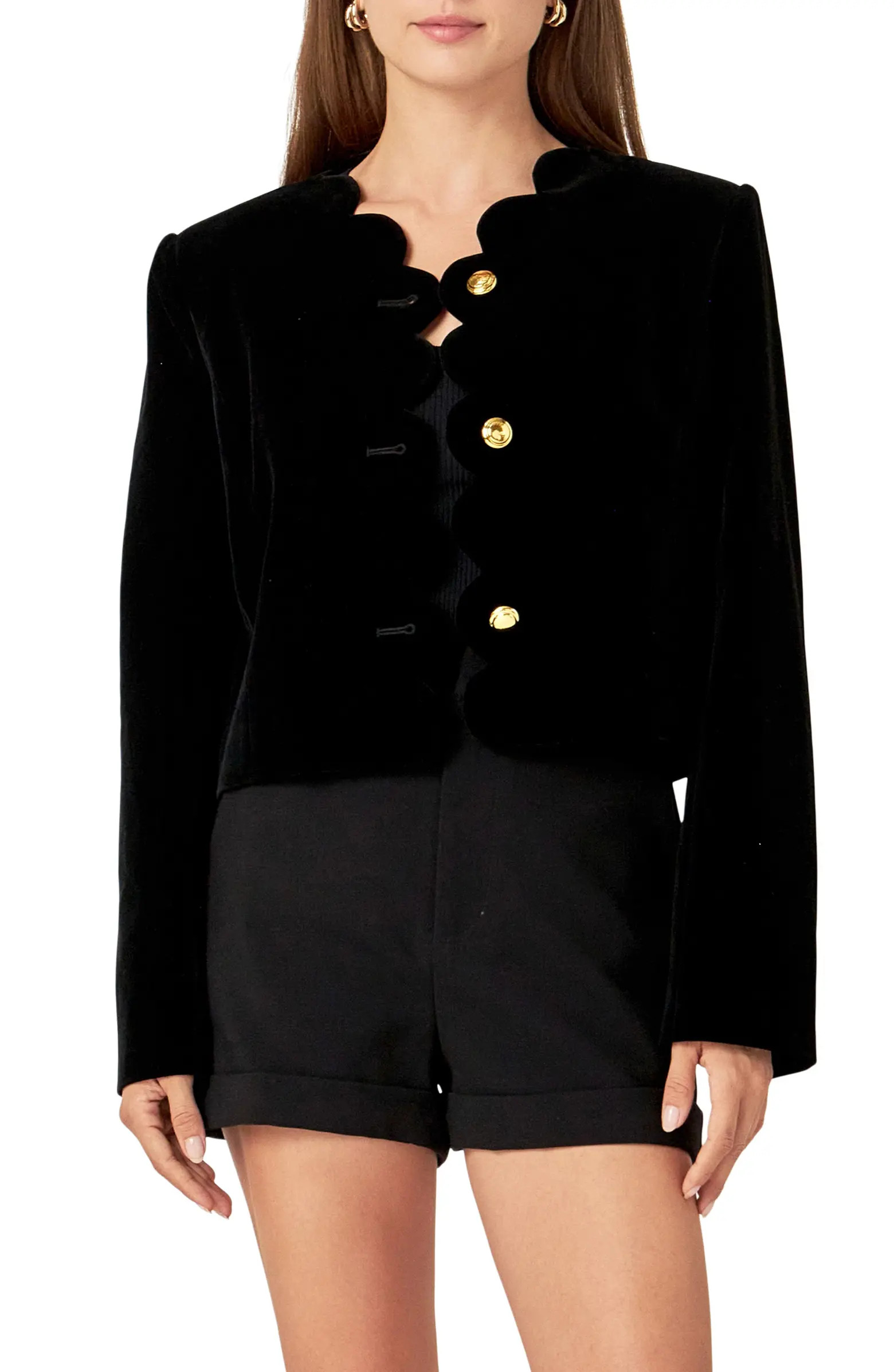 Velvet Scallop Jacket | Nordstrom