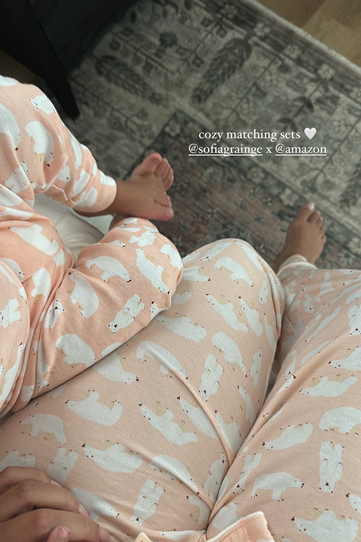 mom and baby matching pajama sets… the material is so soft and comfortable. i am wearing a size medium to accommodate my pregnant bump 🥰  from the  Sofia Grainge x amazon collection! 

#LTKBaby #LTKGiftGuide #LTKBump