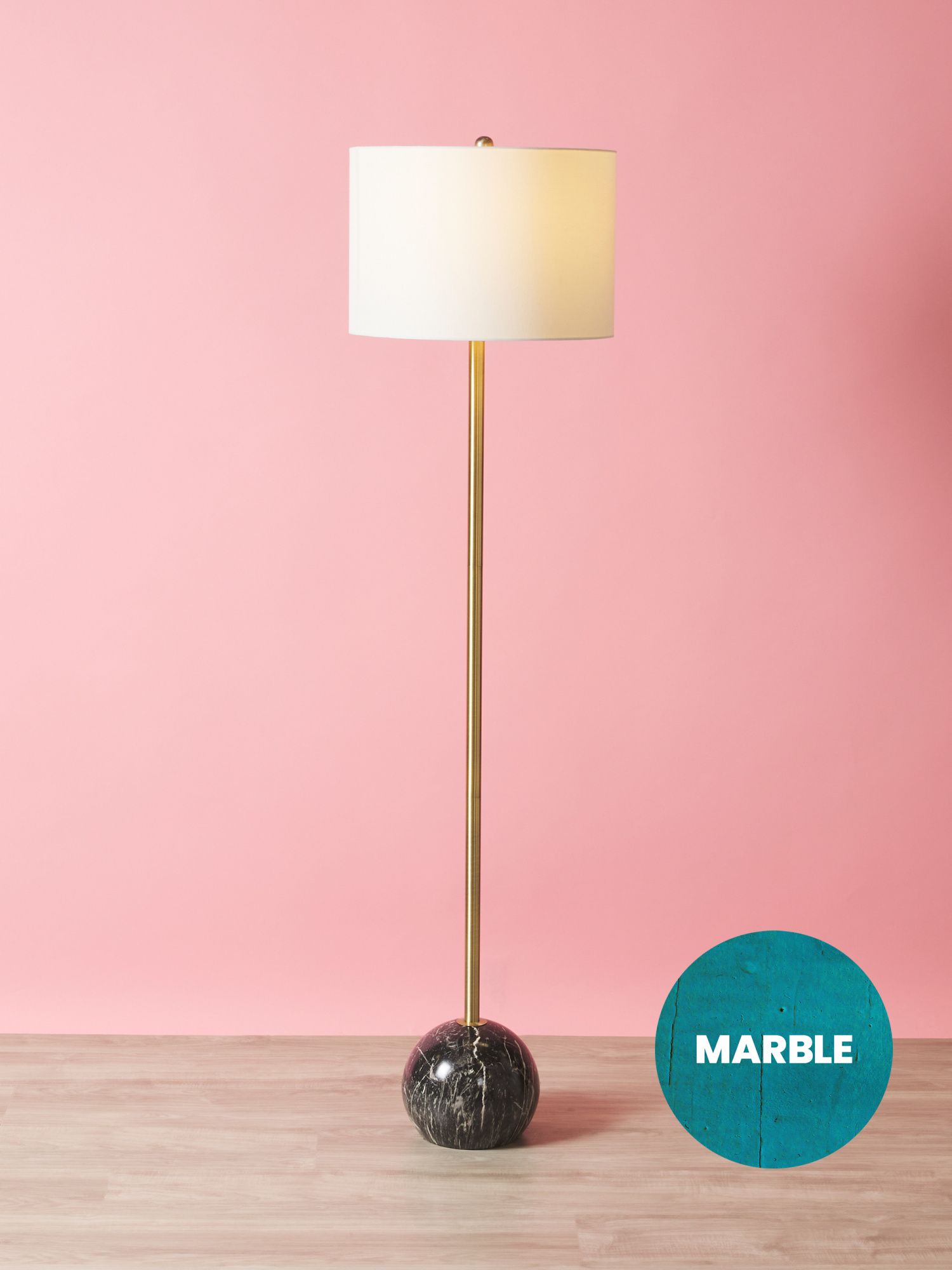 64in Marble Base Kyrene Floor Lamp | Living Room | HomeGoods | HomeGoods