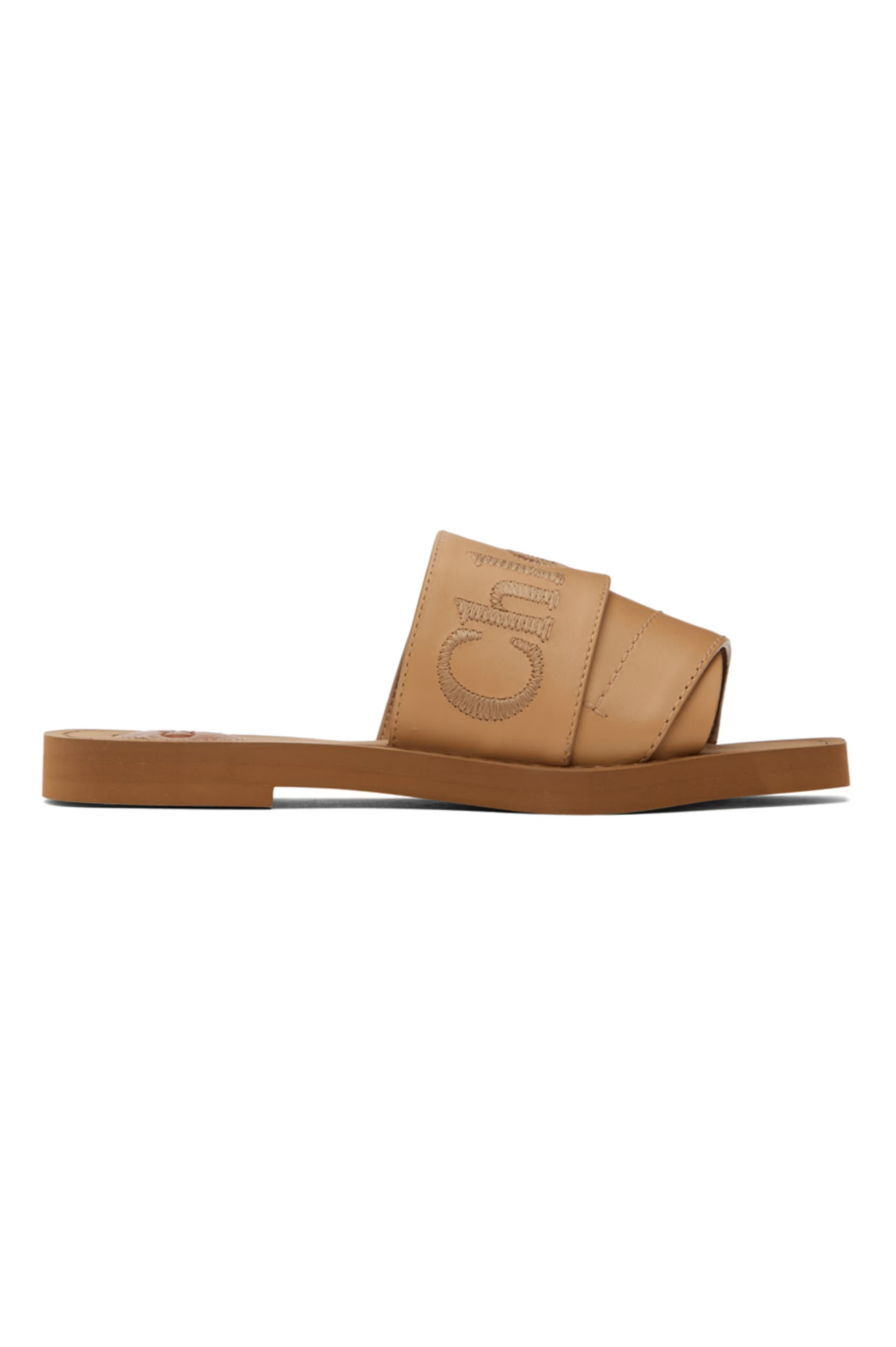 Tan Woody Slides | SSENSE