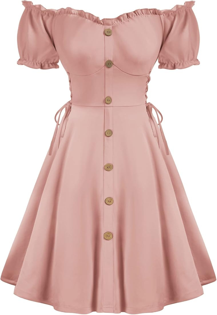 pink skater dress amazon Solid Pink Printed Skater Dress for Women, All Over Print Fit and Flare Dress, Cute Sleeveless Plus Size Dress, Summer Aloha Beach Dress