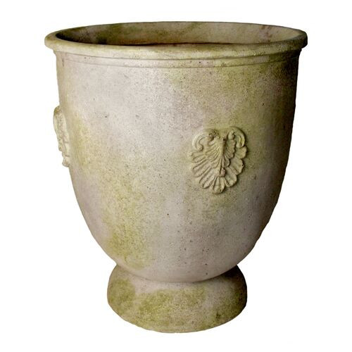 28" French Anduze Outdoor Planter - White Moss - Beige - 25"w x 25"d x 28"h | One Kings Lane