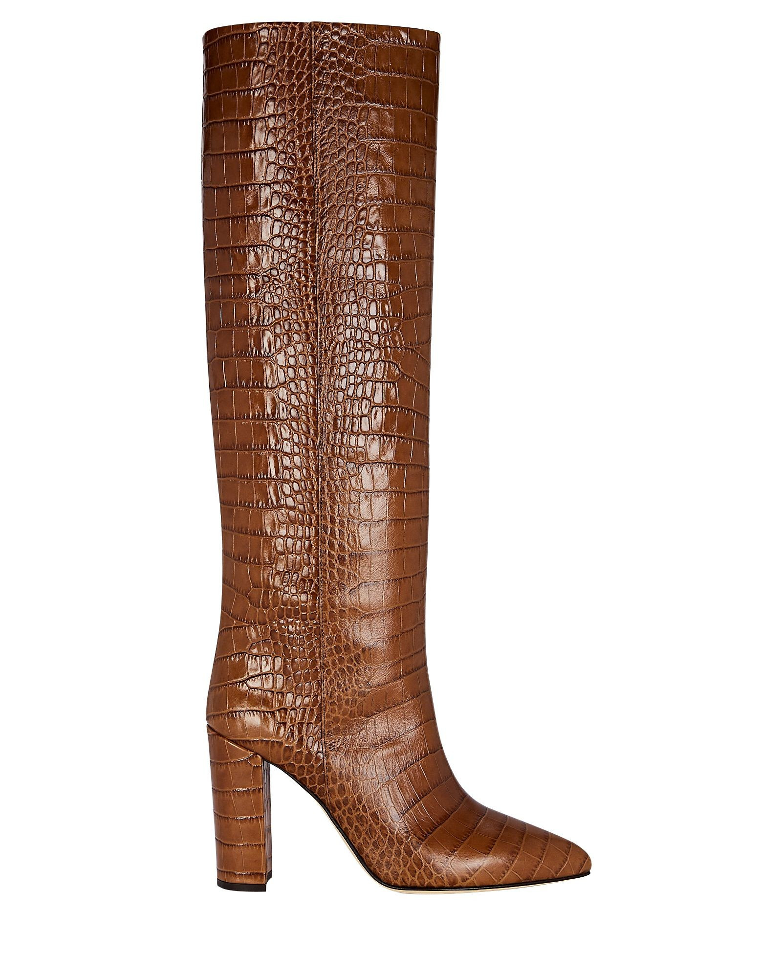 Croc-Embossed Knee-High Boots | INTERMIX
