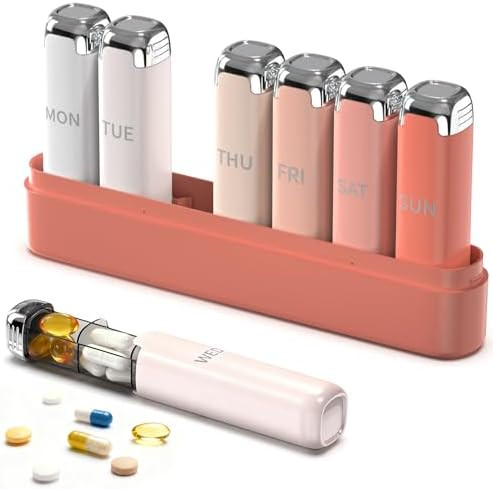 Pill Organizer 3X a Day for Women – Weekly Pill Organizer,Detachable Pill Box 7 Day,Travel Dail... | Amazon (US)