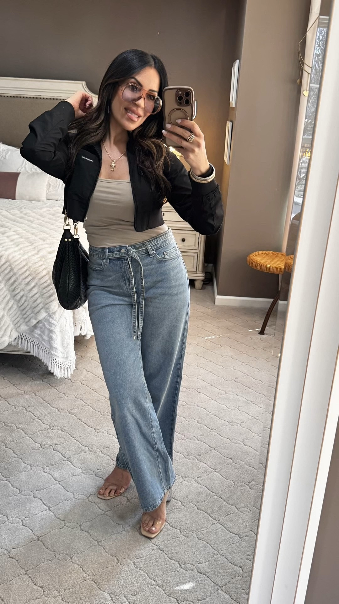 ✨ Mixing this iconic cropped Member's Only jacket with some of my favorite budget-friendly finds. Who knew Walmart jeans could look this chic? Topped it off with an Italian leather bag and a little Amazon accessorizing to pull it all together. Which part of the look is your favorite? 👇

#MembersOnly #WalmartFashion #OOTD #StreetStyleInspo

#LTKOver40