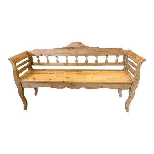 Early 20th Century Antique Pine Bench | Chairish