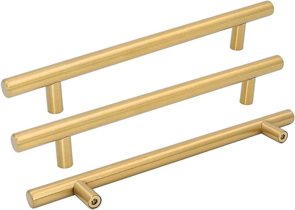 goldenwarm Brushed Brass Cabinet Pulls Gold Cabinet Hardware - Metal Drawer Pulls Kitchen Cupboar... | Amazon (US)