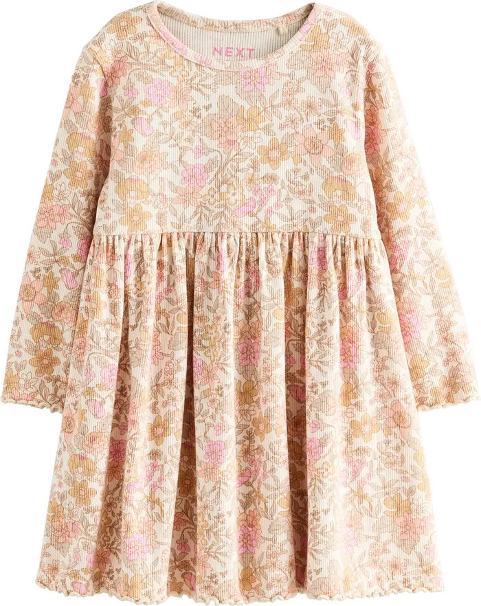 Kids' Long Sleeve Stretch Cotton Rib Dress | Nordstrom