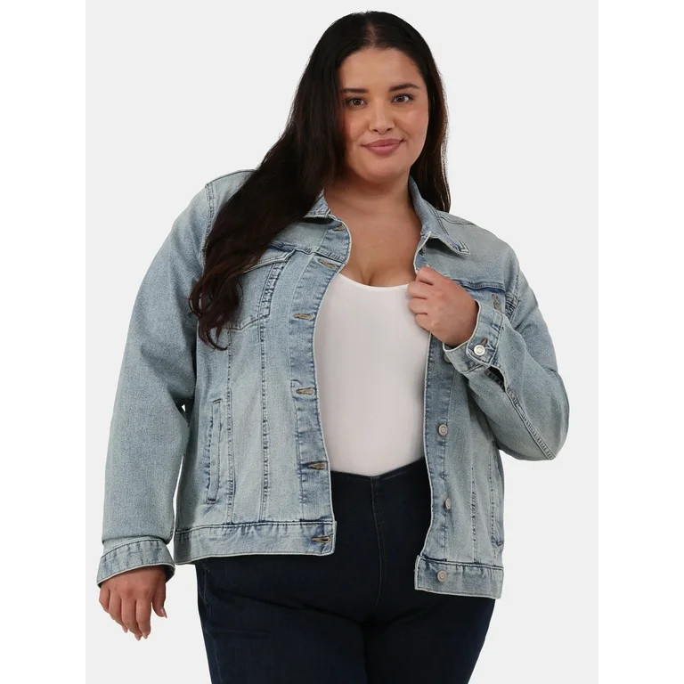 Time and Tru Women's and Women's Plus Denim Jacket, Sizes XS-4X | Walmart (US)